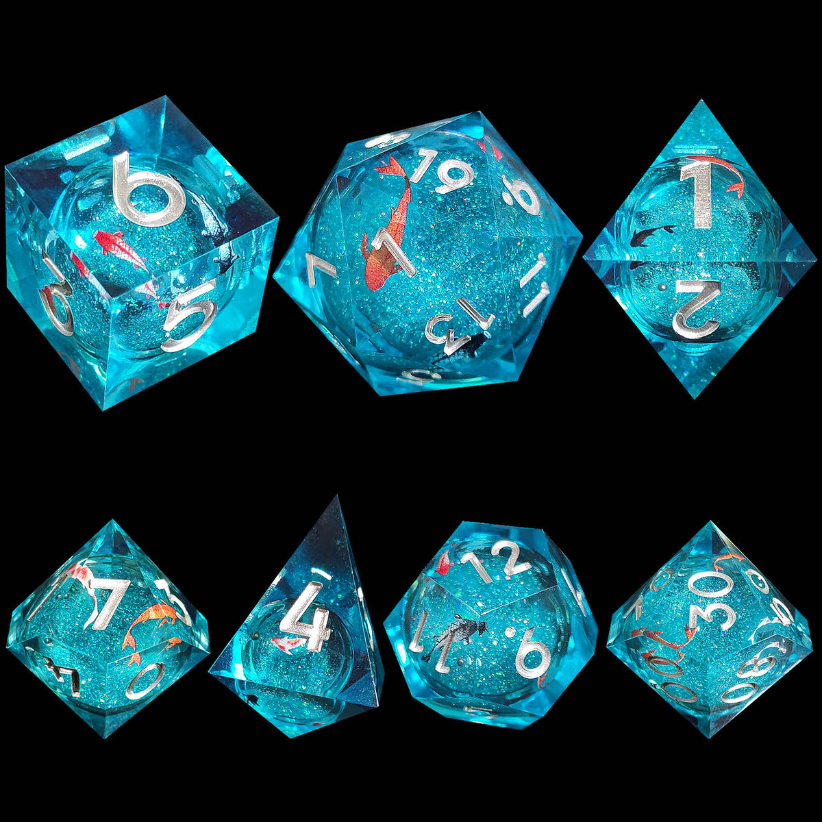 Resin Sand Flow Dice Liquid Core DND DungeonsDragons TRPG Board Game Dice Set Roleplaying Cthulhu