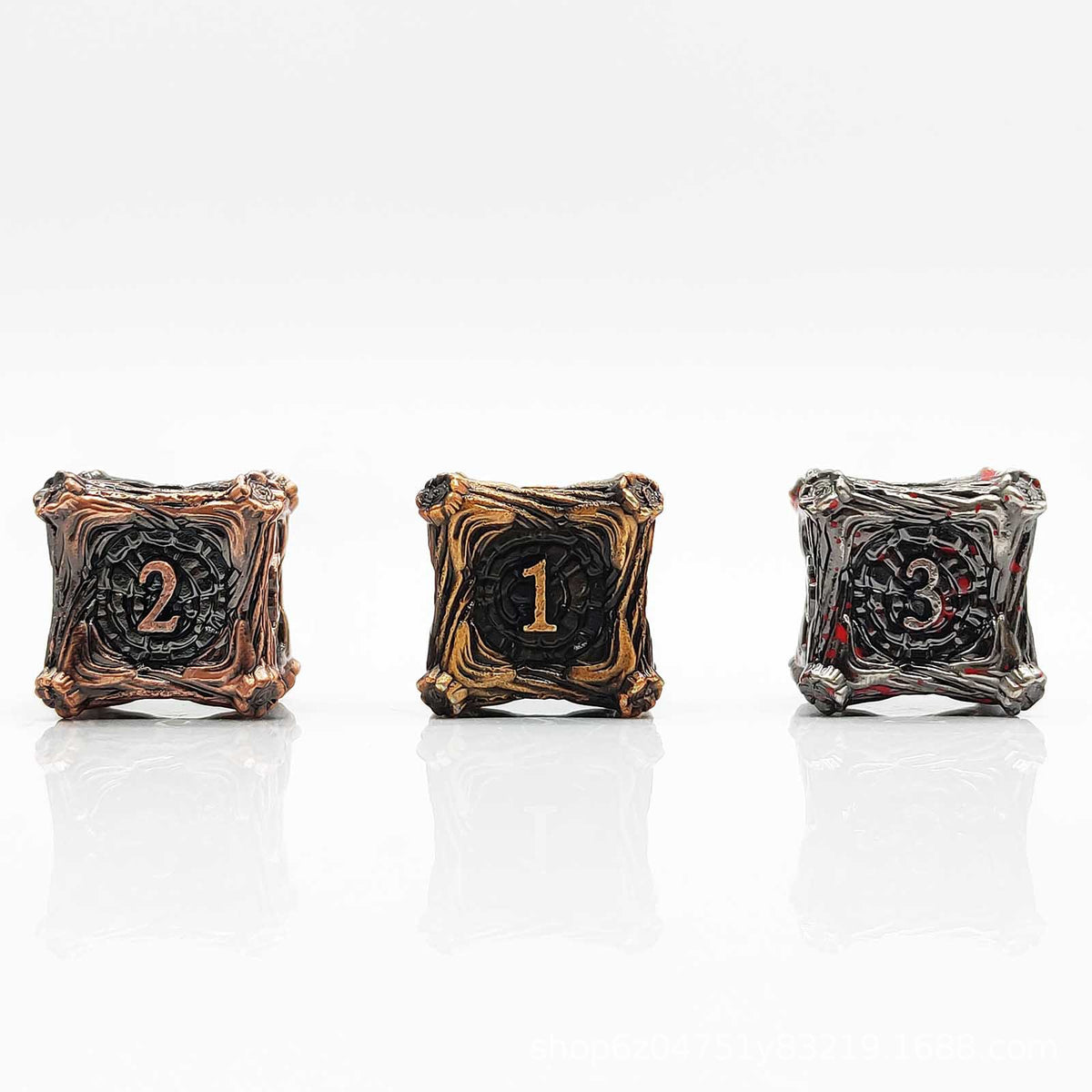 Solid Metal and Wood DND Dice TRPG Cthulhu Set Polyhedral Dungeons &amp; Dragons COC Tabletop Role-Playing Game