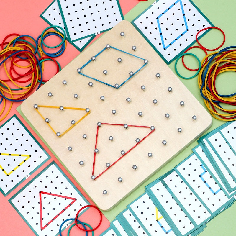 Children's Montessori Early Education Intellectual Wooden Toy Kindergarten First Grade Math Student Nail Board Teaching Aid
