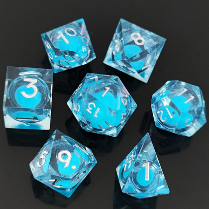 Resin Sand Flow Dice Liquid Core DND DungeonsDragons TRPG Board Game Dice Set Roleplaying Cthulhu