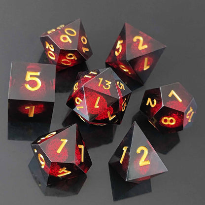 Resin Sand Flow Dice Liquid Core DND DungeonsDragons TRPG Board Game Dice Set Roleplaying Cthulhu
