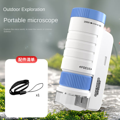 Portable Microscope Toy for Children - Handheld Mini Science Experiment Equipment for Primary and Secondary Students Outdoor Use