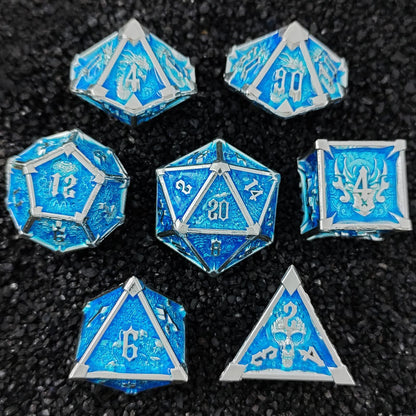 Metal Dice Set DND Dungeons &amp; Dragons Polyhedral RPG Dice Role Playing TRPG Dice d20
