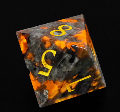 New Dungeons Dragons Board Game 7-Piece Set Dice DND RPG D6 D20 Natural Flame Stone