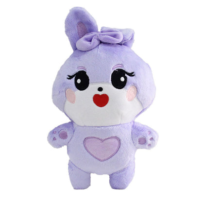 Cute Yellow Duck Bear and Purple Rabbit Plush Dolls