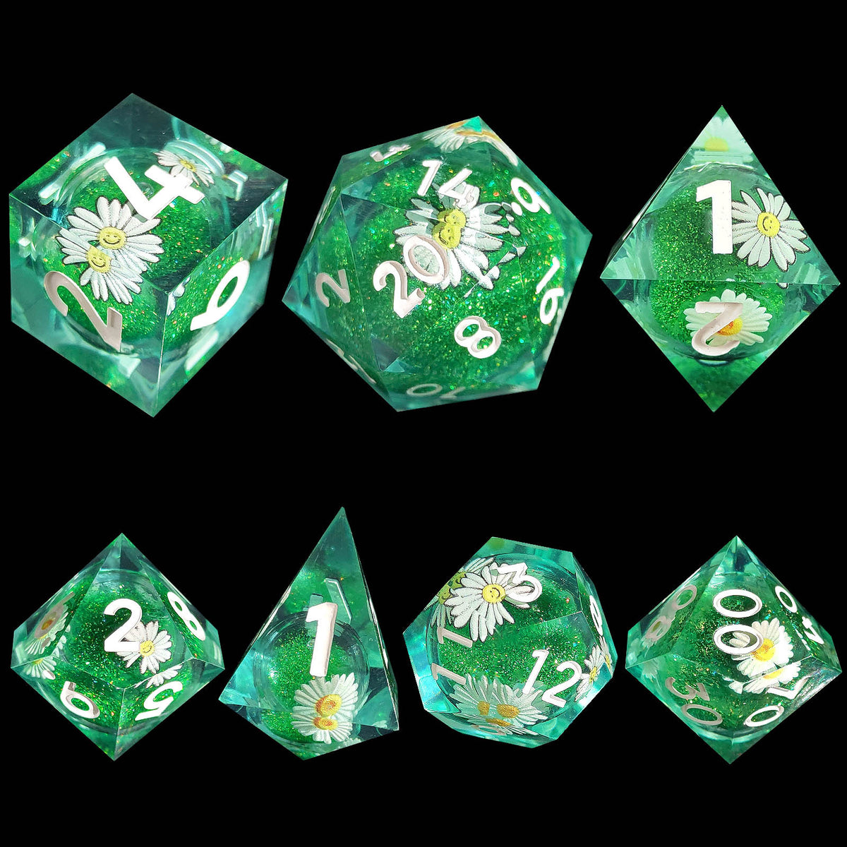 Resin Sand Flow Dice Liquid Core DND DungeonsDragons TRPG Board Game Dice Set Roleplaying Cthulhu