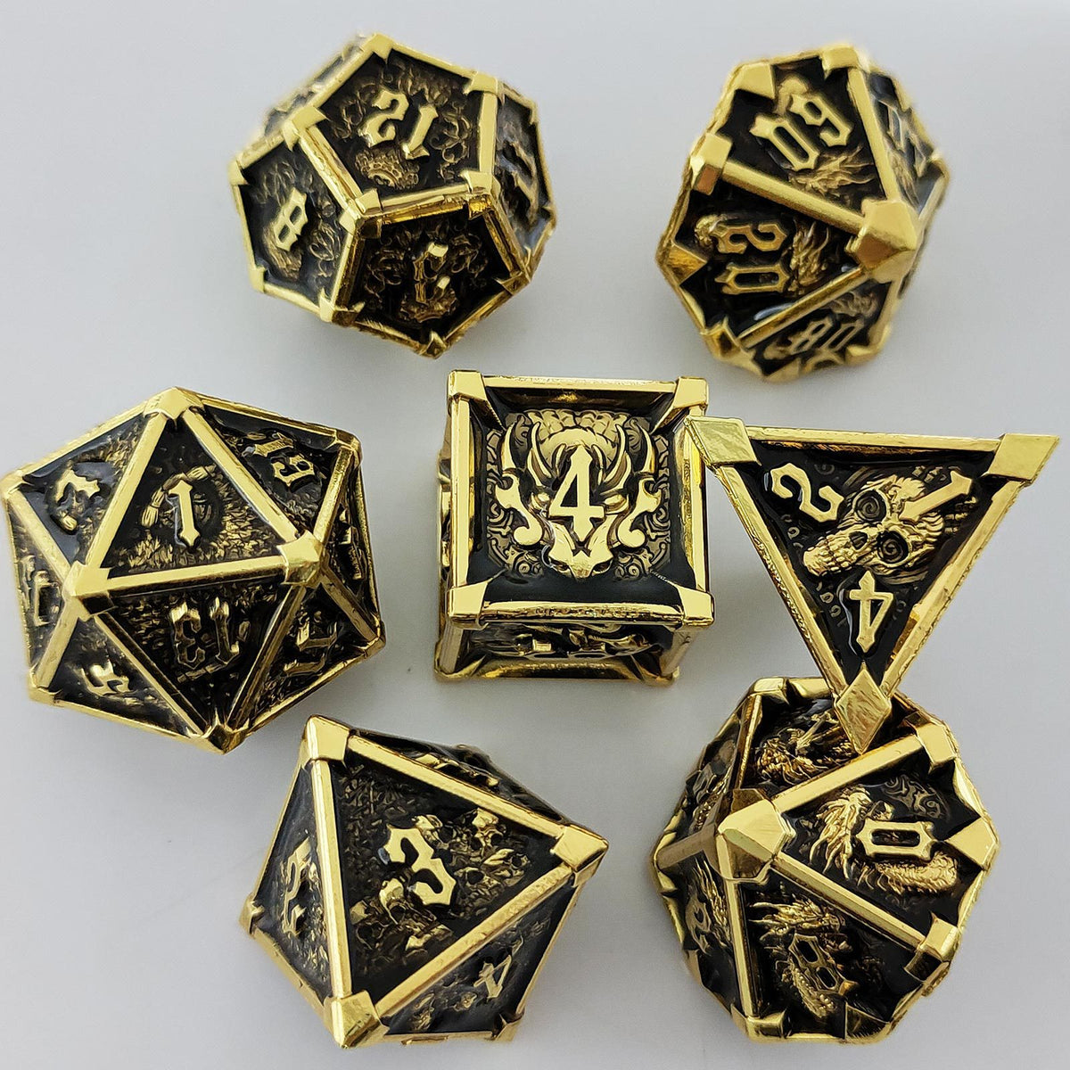 Metal Dice Set DND Dungeons &amp; Dragons Polyhedral RPG Dice Role Playing TRPG Dice d20