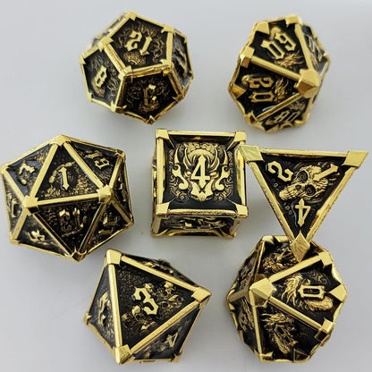Metal Dice Set DND Dungeons &amp; Dragons Polyhedral RPG Dice Role Playing TRPG Dice d20