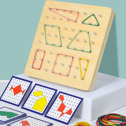Children's Montessori Early Education Intellectual Wooden Toy Kindergarten First Grade Math Student Nail Board Teaching Aid