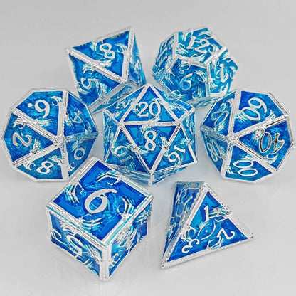 Popular New Eye Hand Dice Set, D&amp;D Cthulhu Role-Playing Game, 7-Piece Metal Dice Set