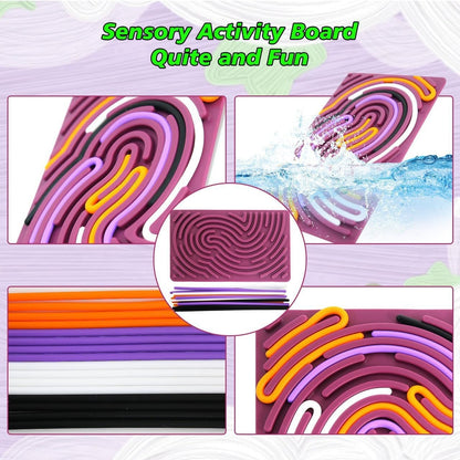 Silicone Rainbow Sensory Activity Board for Children's Intellectual Development and Stress Relief
