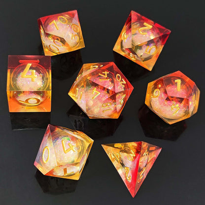 Resin Sand Flow Dice Liquid Core DND DungeonsDragons TRPG Board Game Dice Set Roleplaying Cthulhu