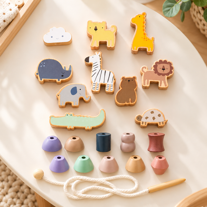 Wooden Animal Lacing Toy