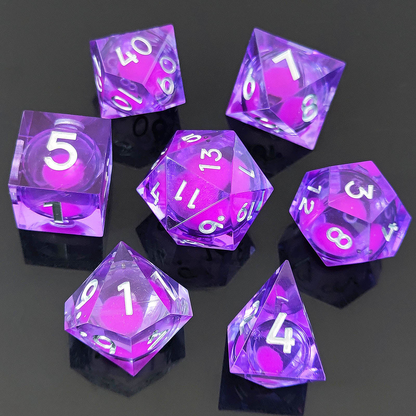 Resin Sand Flow Dice Liquid Core DND DungeonsDragons TRPG Board Game Dice Set Roleplaying Cthulhu