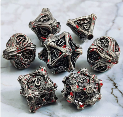Solid Metal and Wood DND Dice TRPG Cthulhu Set Polyhedral Dungeons &amp; Dragons COC Tabletop Role-Playing Game