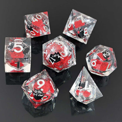 Resin Sand Flow Dice Liquid Core DND DungeonsDragons TRPG Board Game Dice Set Roleplaying Cthulhu