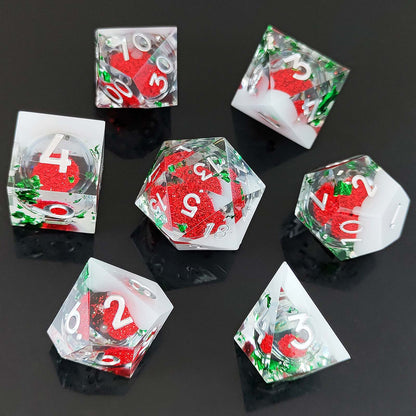 Resin Sand Flow Dice Liquid Core DND DungeonsDragons TRPG Board Game Dice Set Roleplaying Cthulhu