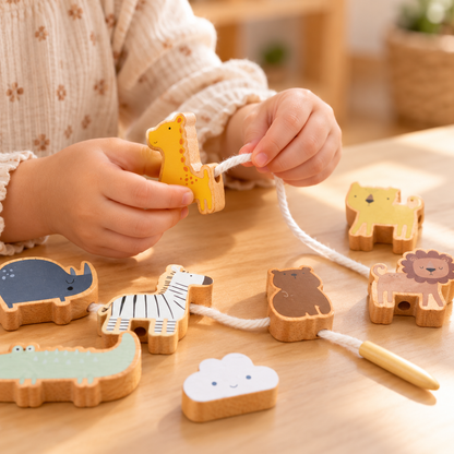 Wooden Animal Lacing Toy