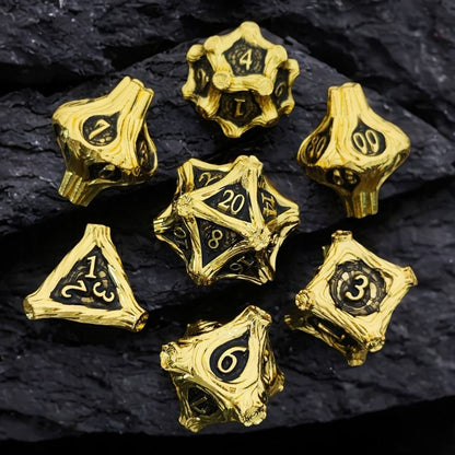 Solid Metal and Wood DND Dice TRPG Cthulhu Set Polyhedral Dungeons &amp; Dragons COC Tabletop Role-Playing Game