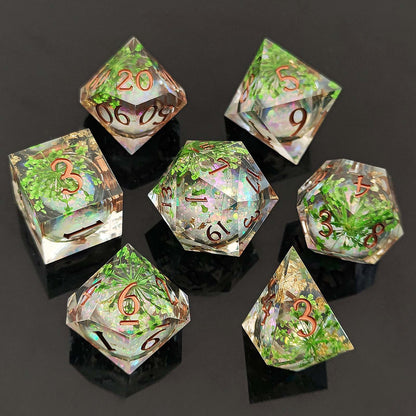Resin Sand Flow Dice Liquid Core DND DungeonsDragons TRPG Board Game Dice Set Roleplaying Cthulhu