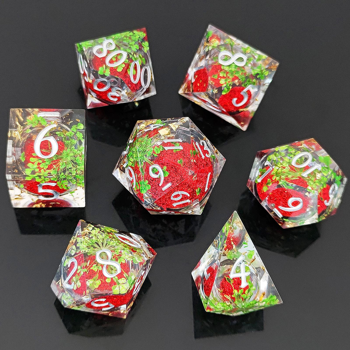 Resin Sand Flow Dice Liquid Core DND DungeonsDragons TRPG Board Game Dice Set Roleplaying Cthulhu