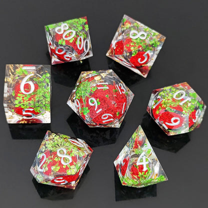 Resin Sand Flow Dice Liquid Core DND DungeonsDragons TRPG Board Game Dice Set Roleplaying Cthulhu