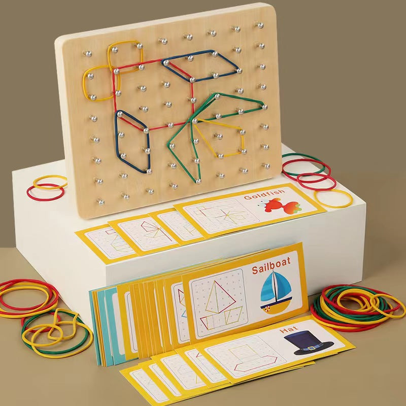 Children's Montessori Early Education Intellectual Wooden Toy Kindergarten First Grade Math Student Nail Board Teaching Aid