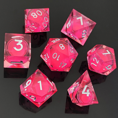 Resin Sand Flow Dice Liquid Core DND DungeonsDragons TRPG Board Game Dice Set Roleplaying Cthulhu