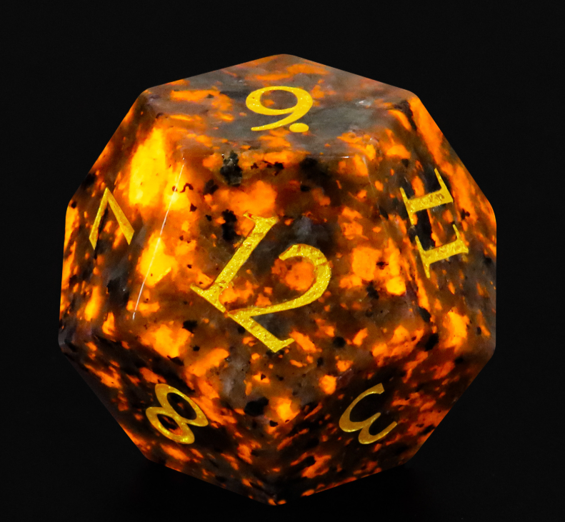 New Dungeons Dragons Board Game 7-Piece Set Dice DND RPG D6 D20 Natural Flame Stone