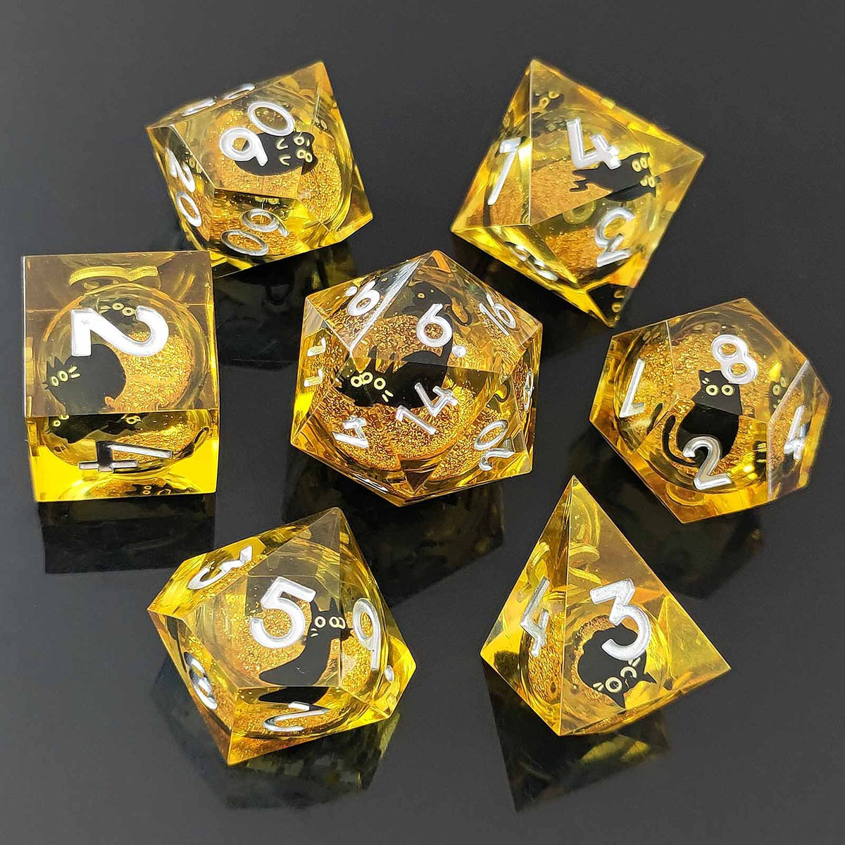 Resin Sand Flow Dice Liquid Core DND DungeonsDragons TRPG Board Game Dice Set Roleplaying Cthulhu