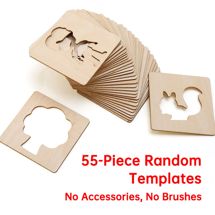 🎨 Montessori Wooden Drawing Stencil Set for Kids