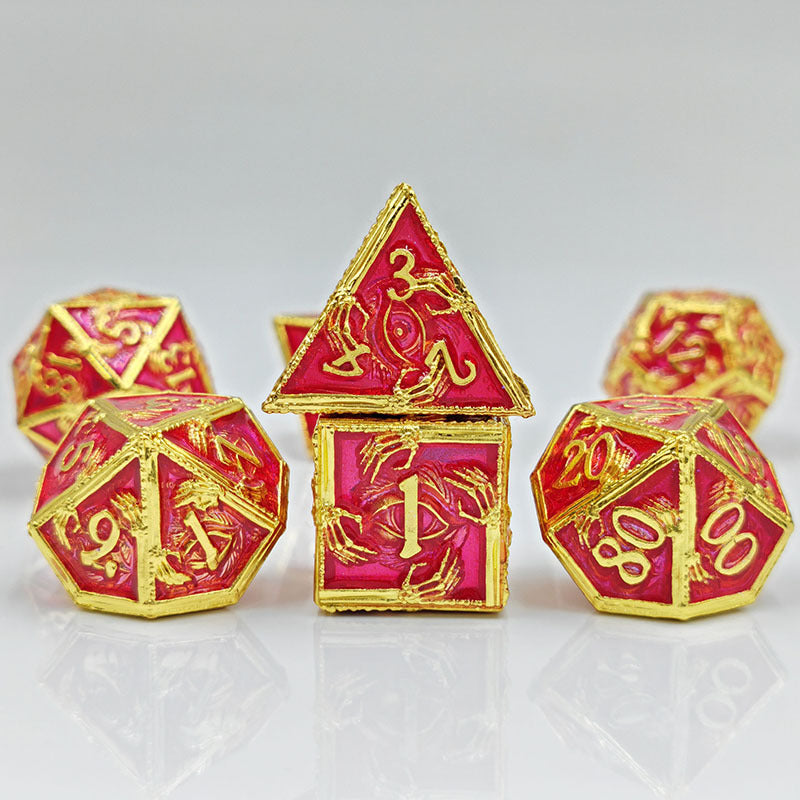 Popular New Eye Hand Dice Set, D&amp;D Cthulhu Role-Playing Game, 7-Piece Metal Dice Set