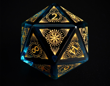 Xipeng K9 Crystal Dice 7-Piece Set Color Blue DND RPG Board Game Right-Angle Glass Dice