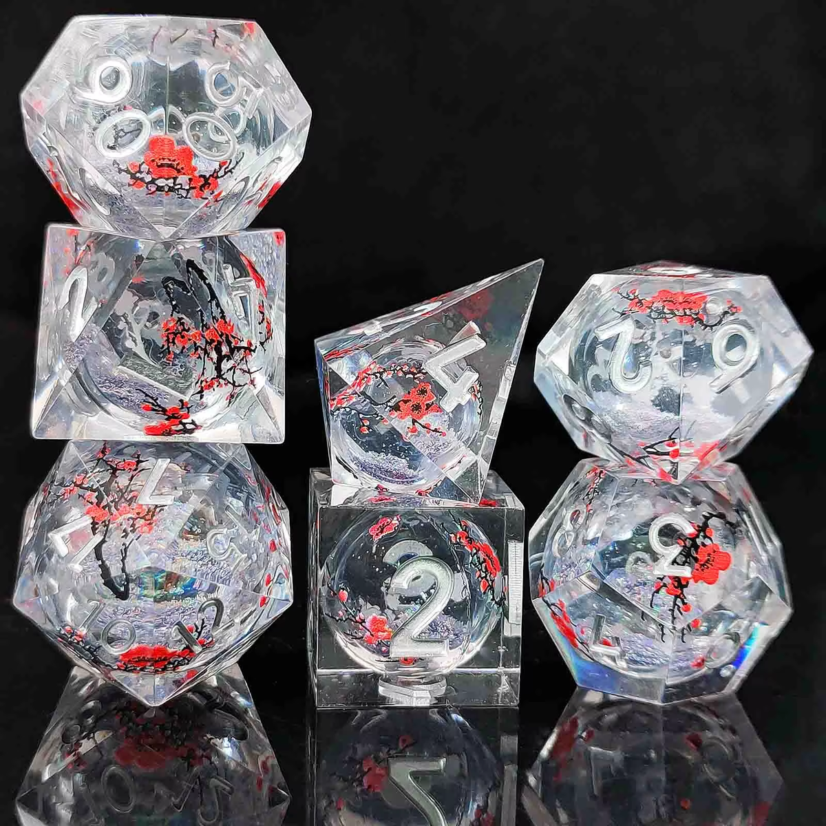 Resin Sand Flow Dice Liquid Core DND DungeonsDragons TRPG Board Game Dice Set Roleplaying Cthulhu
