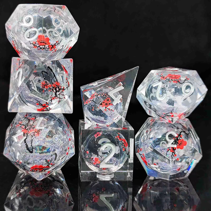 Resin Sand Flow Dice Liquid Core DND DungeonsDragons TRPG Board Game Dice Set Roleplaying Cthulhu
