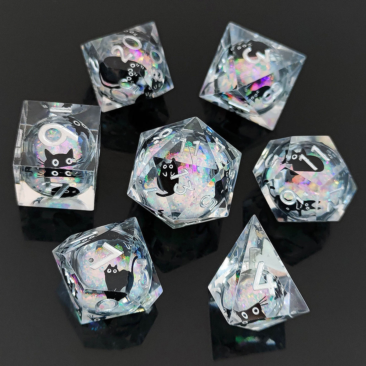 Resin Sand Flow Dice Liquid Core DND DungeonsDragons TRPG Board Game Dice Set Roleplaying Cthulhu