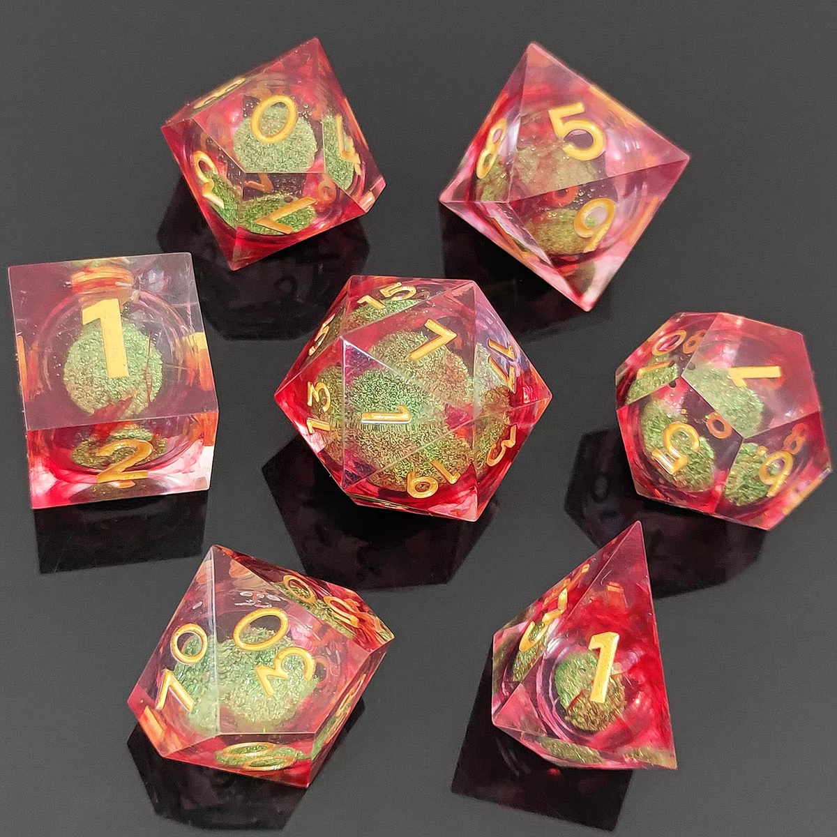Resin Sand Flow Dice Liquid Core DND DungeonsDragons TRPG Board Game Dice Set Roleplaying Cthulhu
