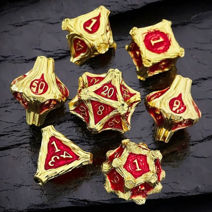 Solid Metal and Wood DND Dice TRPG Cthulhu Set Polyhedral Dungeons &amp; Dragons COC Tabletop Role-Playing Game