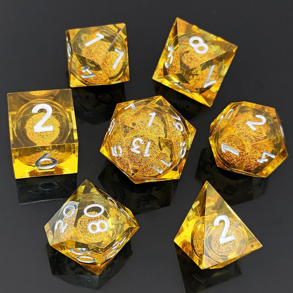 Resin Sand Flow Dice Liquid Core DND DungeonsDragons TRPG Board Game Dice Set Roleplaying Cthulhu