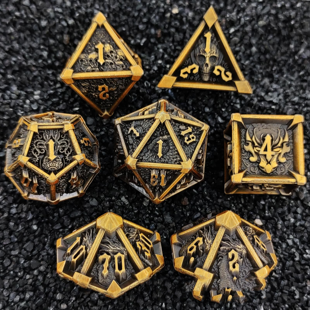 Metal Dice Set DND Dungeons &amp; Dragons Polyhedral RPG Dice Role Playing TRPG Dice d20