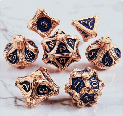 Solid Metal and Wood DND Dice TRPG Cthulhu Set Polyhedral Dungeons &amp; Dragons COC Tabletop Role-Playing Game
